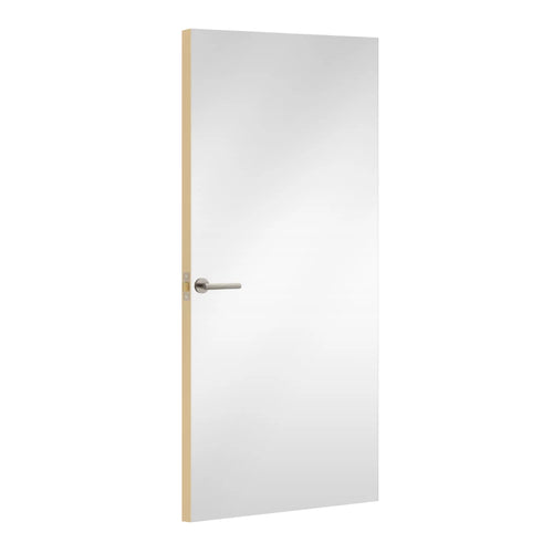 Crystal White Formica laminate door, angled view with light edge lippings