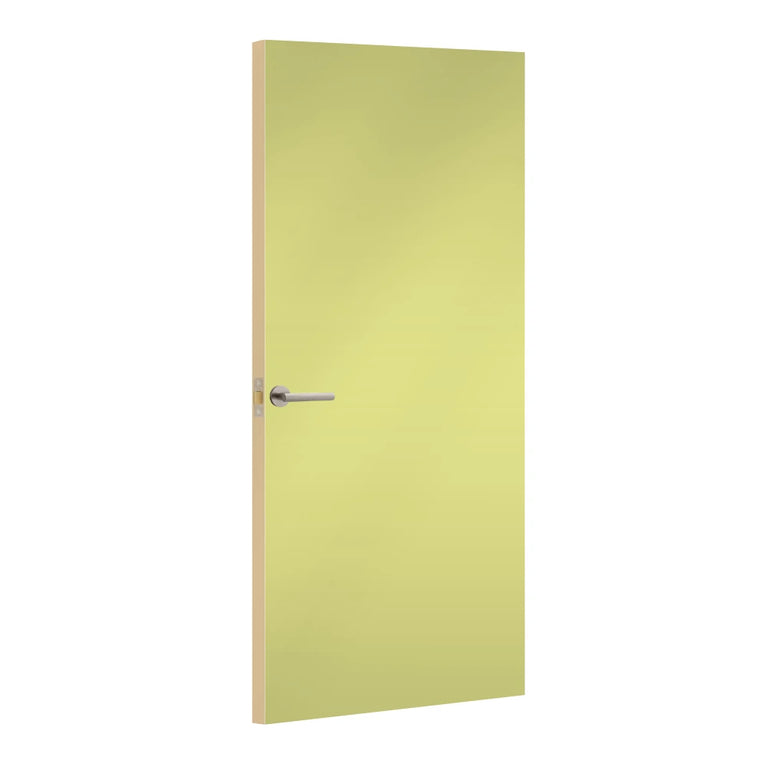 Avocado Formica laminate door, angled view with light edge lippings