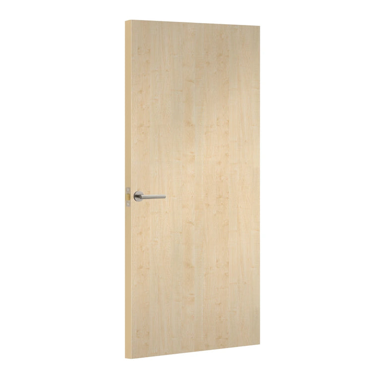 Clear Maple Formica laminate door, angled view with light edge lippings
