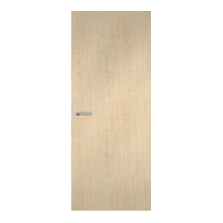 Clear Maple Formica laminate door in natural light wood finish, front view