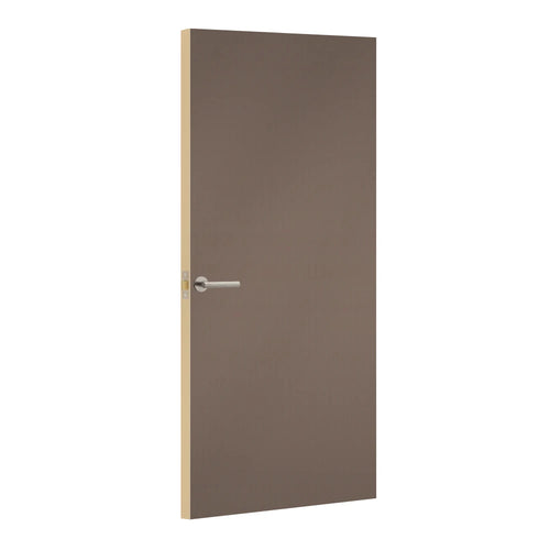 Earth Formica laminate door, angled view with light edge lippings
