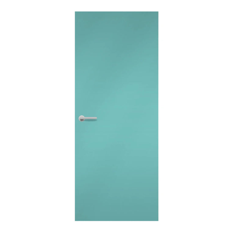 Maui Formica laminate door in refreshing aqua tone, front view