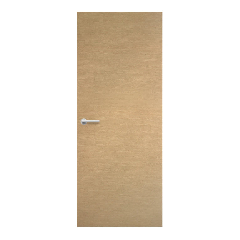 Ivory Oak Formica laminate door in soft, pale woodgrain finish, front view