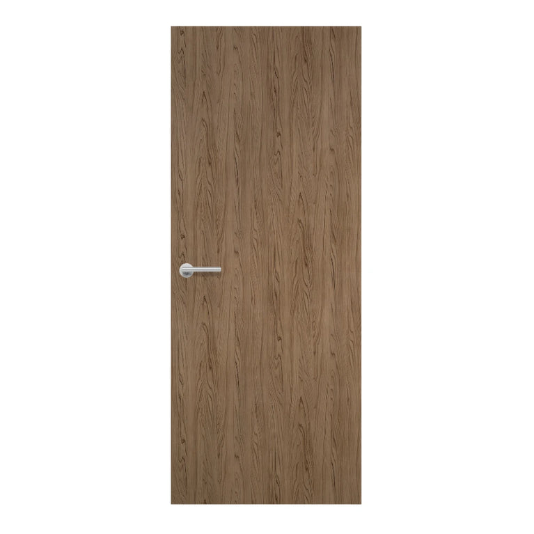 Vintage Wood Formica laminate door in rustic weathered woodgrain finish, front view