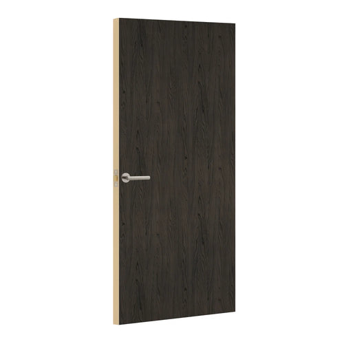 Nocturne Wood Formica laminate door, angled view with light edge lippings