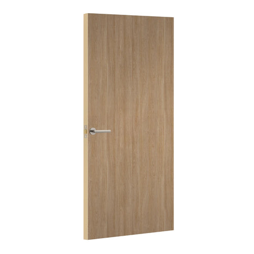 Elegant Oak Formica laminate door, angled view with light edge lippings