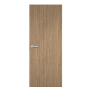 Elegant Oak Formica laminate door in natural oak woodgrain finish, front view