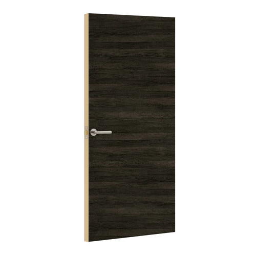 Ebony Oak Formica laminate door, angled view with light edge lippings