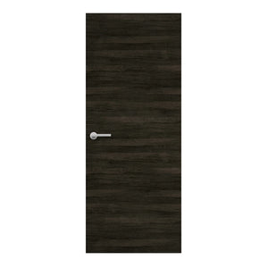 Ebony Oak Formica laminate door in dramatic dark oak woodgrain, front view
