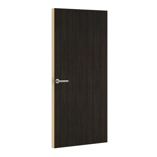Smoky Brown Pear Formica laminate door, angled view with light edge lippings