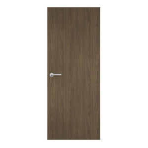 Formal Walnut Formica laminate door in deep walnut woodgrain finish, front view