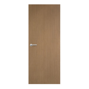 Pecan Woodline Formica laminate door in distinctive linear woodgrain, front view