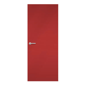Grenadine Formica laminate door in vivid red tone, front view