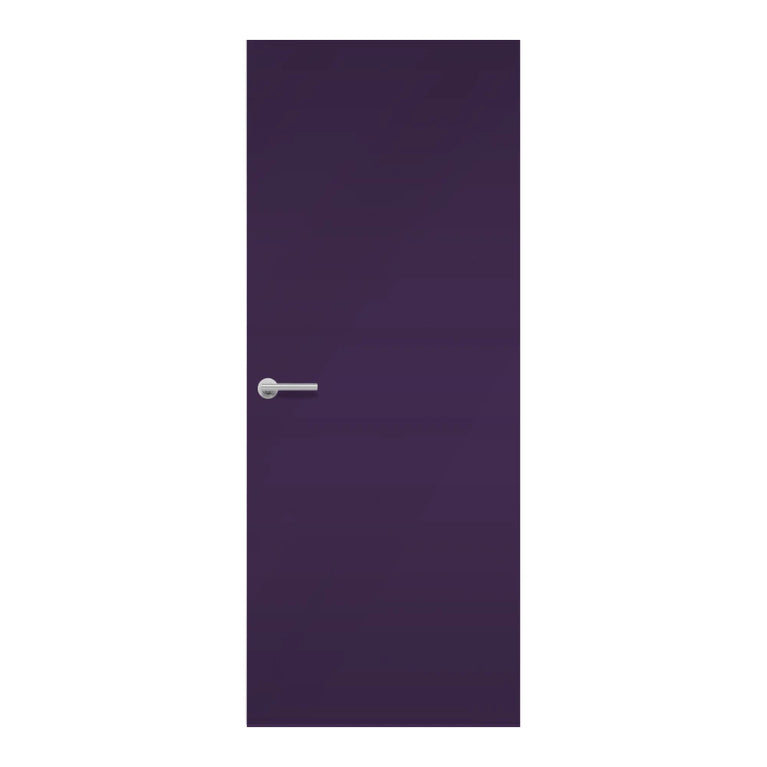 Cassis Formica laminate door in rich berry-purple shade, front view