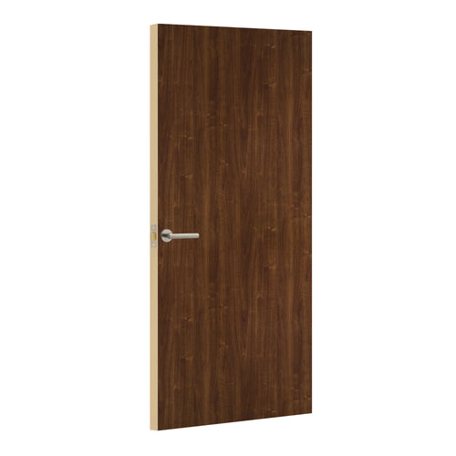 Macchiato Walnut Formica laminate door, angled view with light edge lippings