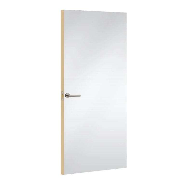 Brite White Formica laminate door, angled view with light edge lippings