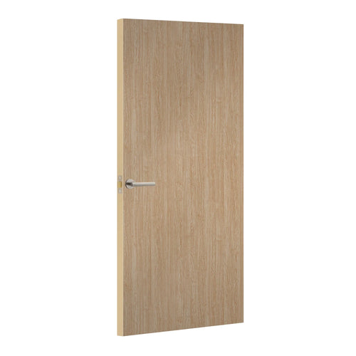 Bio-Oak Formica laminate door, angled view with light edge lippings