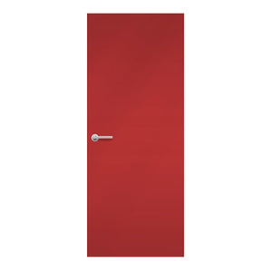 Spectrum Red Formica laminate door in bold primary red finish, front view