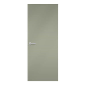Ocean Grey Formica laminate door in cool grey-blue tone, front view