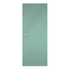 Dusty Jade Formica laminate door in muted green shade, front view