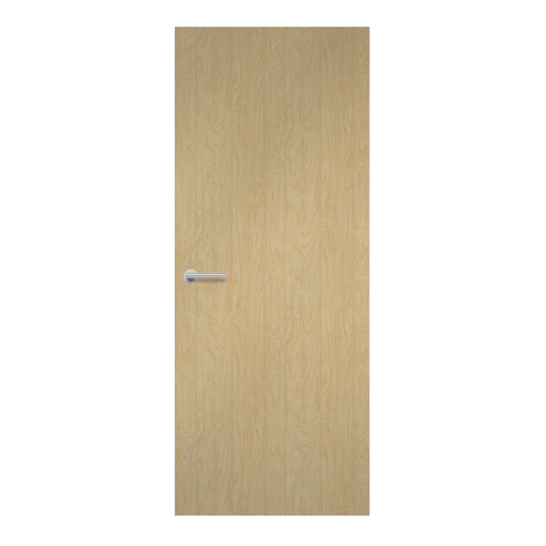 Birch Formica laminate door in light birch woodgrain finish, front view