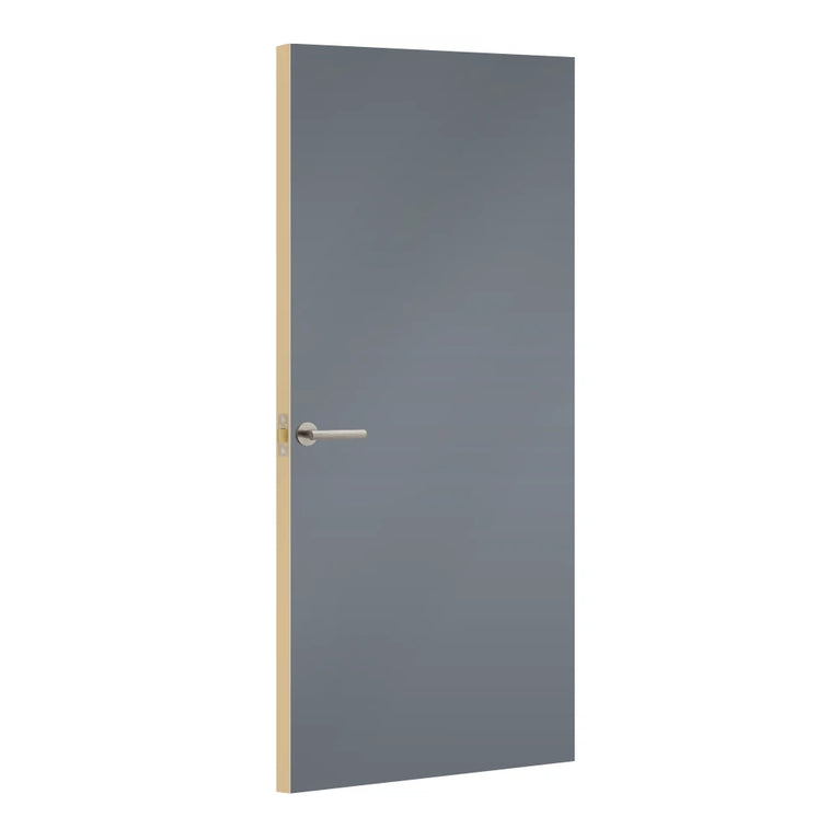 Lead Formica laminate door, angled view with light edge lippings