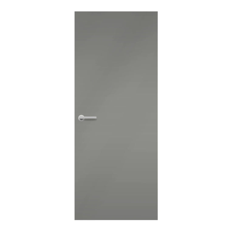Mouse Formica laminate door in a soft muted grey color, front view
