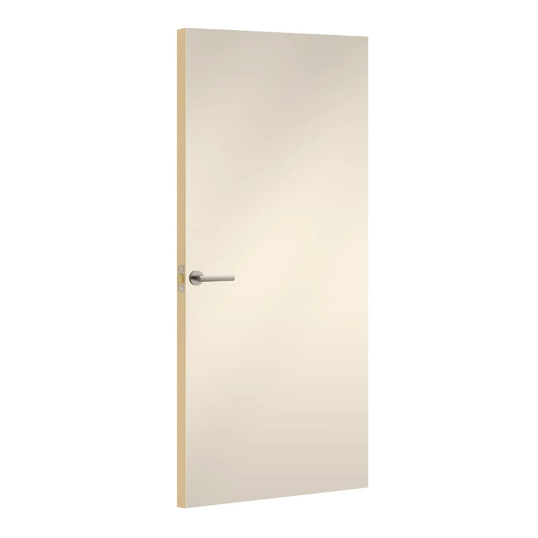 Pearl Formica laminate door, angled view with light edge lippings