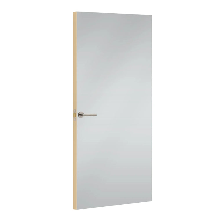 Glacier Formica laminate door, angled view with light edge lippings