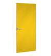 Spectrum Yellow Formica laminate door, angled view with light edge lippings