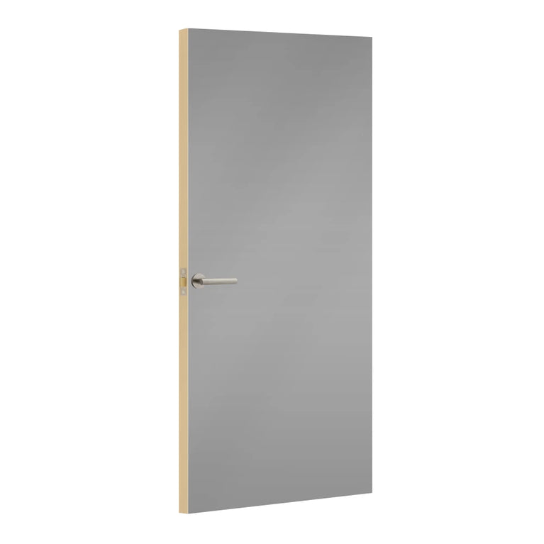 Fog Formica laminate door, angled view with light edge lippings