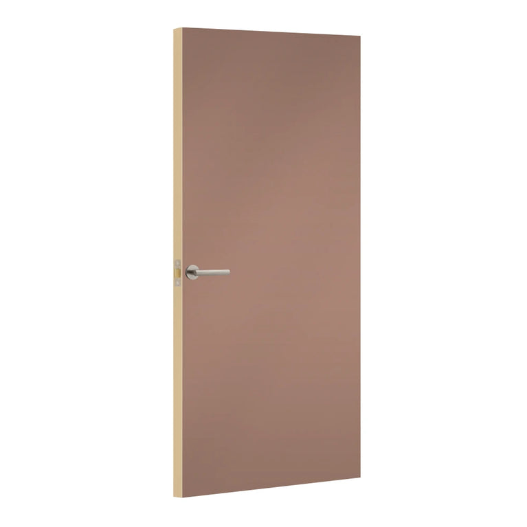 Blush Formica laminate door, angled view with light edge lippings