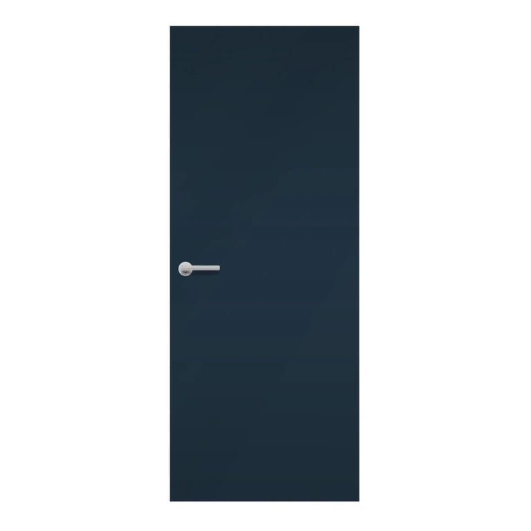 Night Sea Formica laminate door in a deep ocean blue tone, front view
