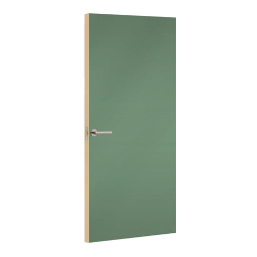 Marble Green Formica laminate door, angled view with light edge lippings