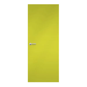 Lemon Formica laminate door in bright citrus yellow shade, front view
