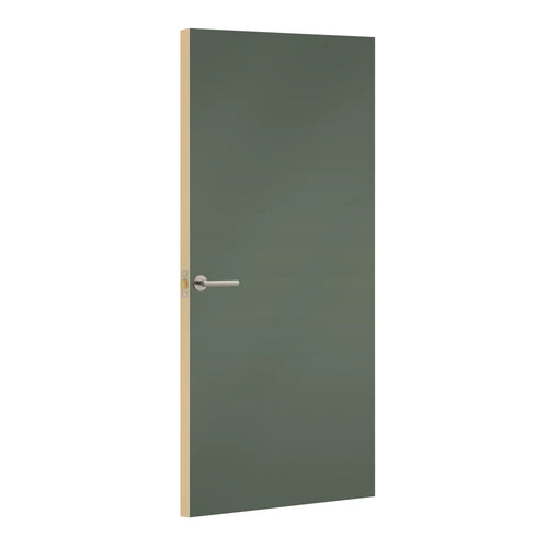 Green Slate Formica laminate door, angled view with light edge lippings