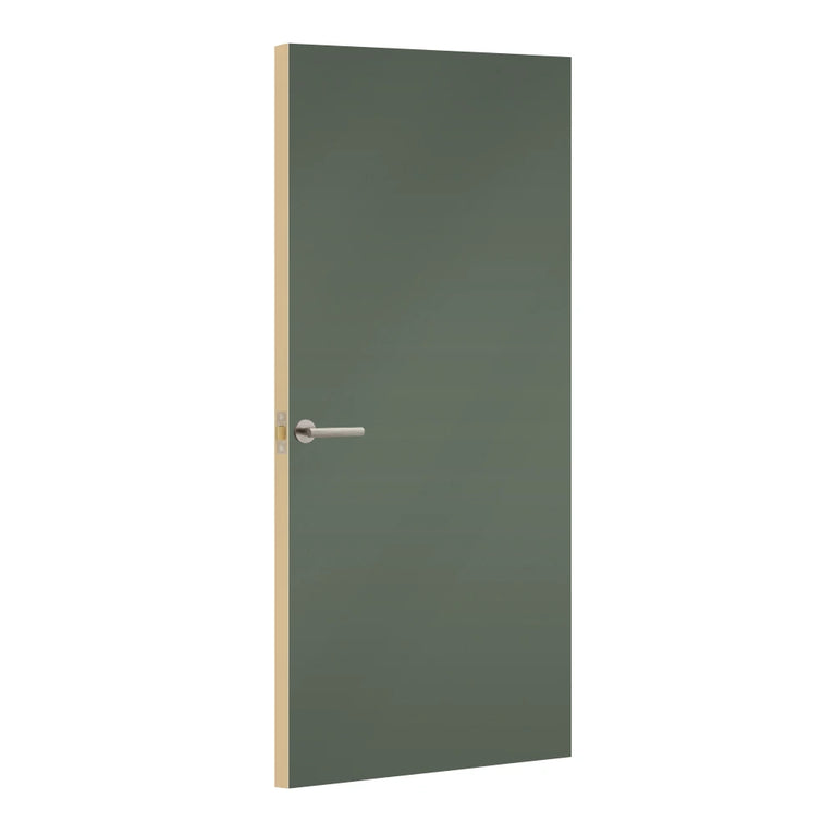 Green Slate Formica laminate door, angled view with light edge lippings