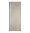 Ashen Ribbonwood Formica laminate door in a textured grey woodgrain, front view