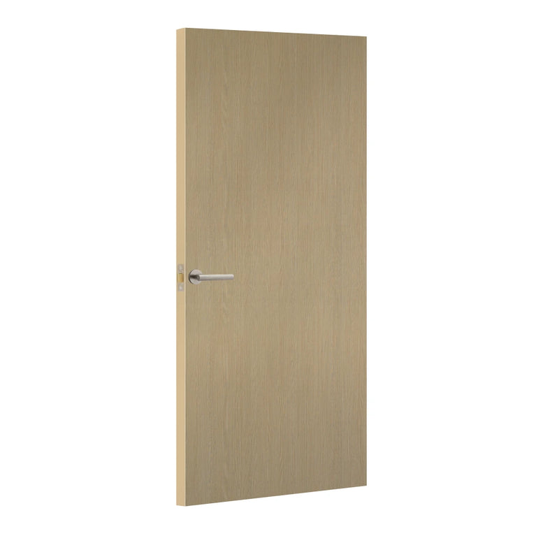 Natural Ash Formica laminate door, angled view with light edge lippings