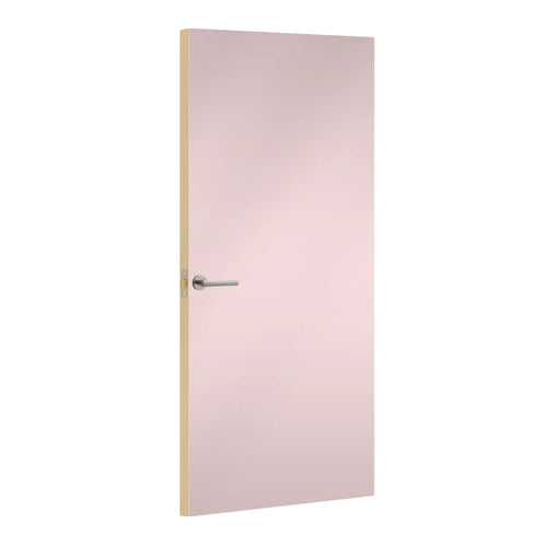Just Rose Formica laminate door, angled view with light edge lippings
