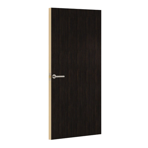 Ebony Formica laminate door, angled view with light edge lippings