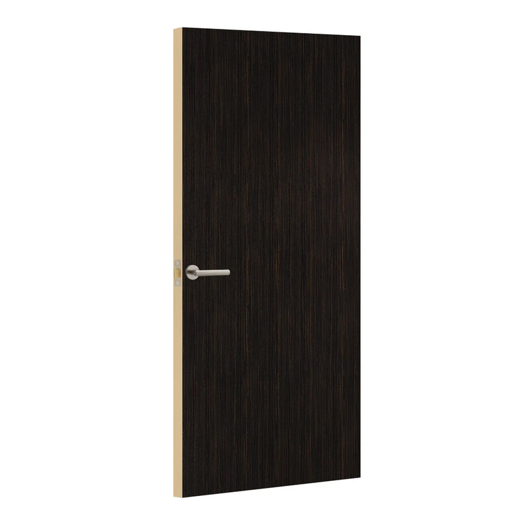 Ebony Formica laminate door, angled view with light edge lippings