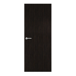 Ebony Formica laminate door in sleek, solid-black finish, front view