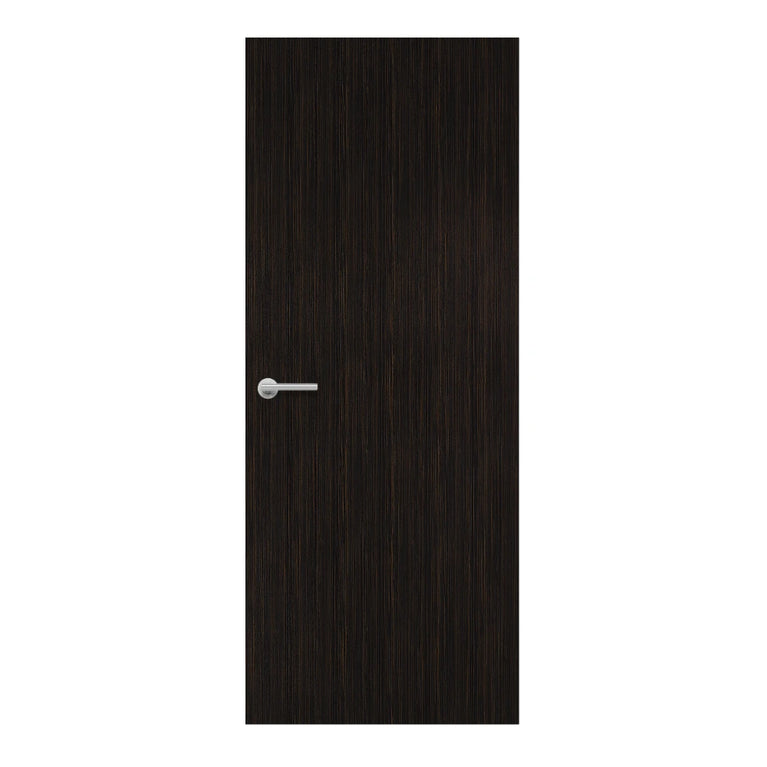 Ebony Formica laminate door in sleek, solid-black finish, front view