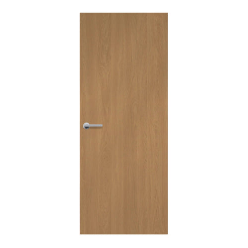 Chene de Macedoine laminate door in natural oak-inspired design, angled view