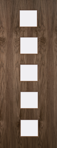 Walnut Veneer - 10G - Glazed Fire Door FD60